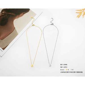 Acoro – collier avec pendentif lettre B en acier inoxydable pour femmes, bijoux fins minimalistes, 1Cm, simple face - Product Image 3