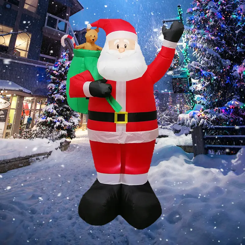2024 различные дизайнерские модели праздничного двора для вечеринки со встроенным светодиодным освещением надувные принадлежности для рождественских украшений Санта-Клауса