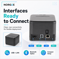 Imprimante thermique POS ZYWELL pour restaurants, papier 58 mm, interface USB+LAN+, design compact sans carbone, en stock, garantie 1 an