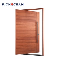 Portes d'entrée en bois et verre RICHOCEAN, résistantes aux intempéries, en teck de luxe, porte d'entrée pour villa, économie d'énergie