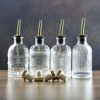 Set aus 7 oz Einfachen Kleinen Kaffee-Sirup-Spenderflaschen mit Ausgießer, Korkverschluss und Kartonverpackung