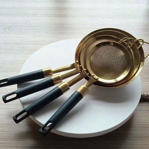 High Quality 18/8 Stainless Steel Gold Filter Strainers Flour Sifter Strainer Baking Sieve Tea Strainer Filter Mesh Spoon - Product Image 3