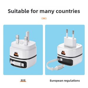 เครื่องชาร์จโทรศัพท์มือถือแบบชาร์จเร็ว 65W ปลั๊ก EU UK สายคู่ในตัว ใช้ได้กับไอโฟน แอนดรอยด์ - Product Image 4
