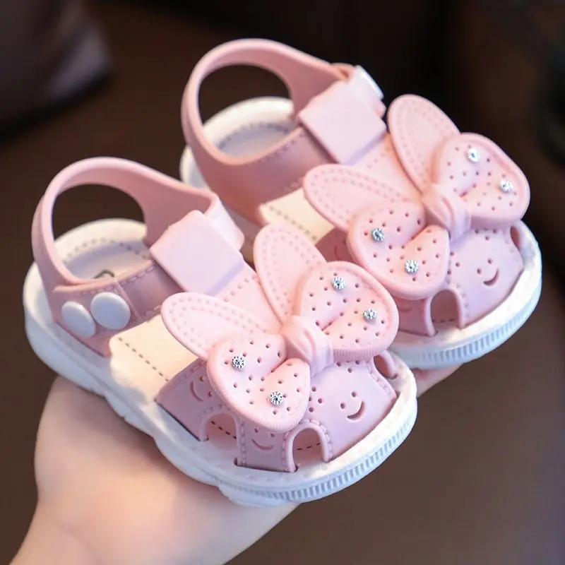 Zapatos de moda de alta calidad para bebés y niñas pequeñas, sandalias antideslizantes de fondo suave para exteriores para niños bonitos Vintage con lazos