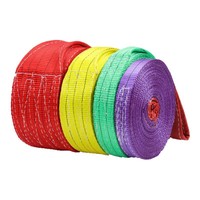 Sangle de levage plate en polyester 1T 3M pour charges lourdes, avec accessoires en acier inoxydable haute résistance et légers