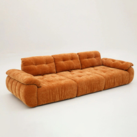 Canapé modulaire en chenille de couleur personnalisée, canapé multiplace surdimensionné avec design capitonné pour un salon spacieux