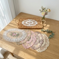 Napperons en dentelle 14*20cm pour table à manger, brodés de luxe, creux, pour décoration de mariage, en gros, en stock