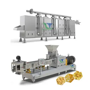Full Automatic Twin Screw 2D Pellet Puffed Corn Snacks Chips Fry Extruder Machine