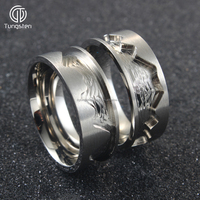 8mm Silberner Flacher Edelstahl Unisex Trendiger Bergmuster-Kanalring DIY Ehering Blanko Einlege-Ring