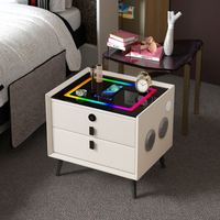 Table de chevet intelligente à chargement sans fil sept couleurs, table de chevet polyvalente