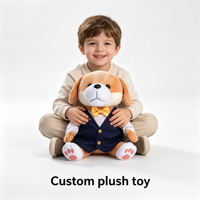 Peluche chien personnalisée avec logo brodé, uniforme de chiot, jouet en peluche, mascotte, jouet doux pour chien