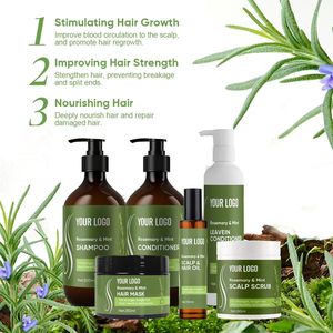 Nhà máy tùy chỉnh hương thảo bạc hà dầu gội & điều hòa & tóc dầu thiết lập cường độ cao hydrat hóa & Sâu sửa chữa tinh dầu - Product Image 5