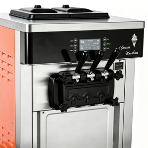 Macchina Portatile per Gelato alla <span class=keywords><strong>Frutta</strong></span>, Latte e Verdure, 3 Gusti, Funzione Pre-Raffreddamento, in Acciaio Inox per Alimenti - Product Image 5