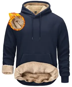 Felpe da uomo invernali con fodera Sherpa con cappuccio e felpe tascabili canguro giacche con cappuccio Pullover Casual cappotti top