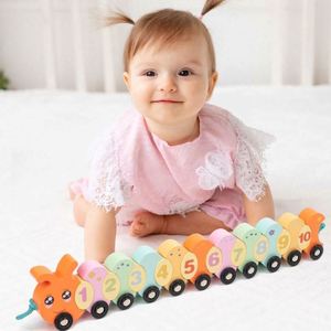 Cadeaux d'anniversaire pour enfants, jouets Montessori pour développer la motricité fine, train à enfiler en bois, perles à lacer pour bébé - Product Image 1