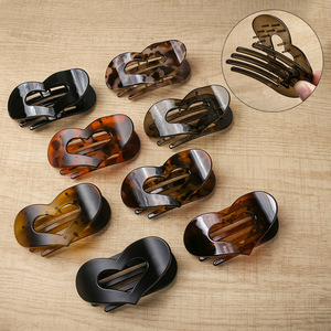 Pince à cheveux élégante pour femmes poignée en plastique de grande taille pour demi-chignon et tête arrière style polyvalent accessoires de cheveux quotidiens - Product Image 1