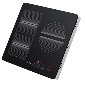 Placa <span class=keywords><strong>de</strong></span> <span class=keywords><strong>Inducción</strong></span> Eléctrica Integrada <span class=keywords><strong>de</strong></span> 3 Quemadores, 4000W, Control Táctil, Zona Flexible, <span class=keywords><strong>Siemens</strong></span> IGBT, Acero Inoxidable, para Hogar y Hotel - Product Image 1