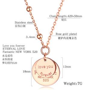In acciaio inox personalizzata in oro rosa collana <span class=keywords><strong>delle</strong></span> <span class=keywords><strong>donne</strong></span> della collana di amore di lingue - Product Image 2