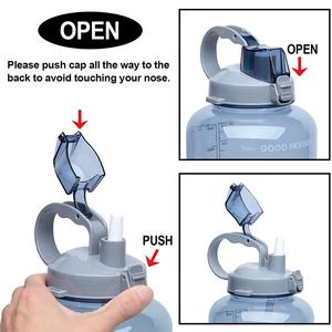 Bouteille d'eau <span class=keywords><strong>motivante</strong></span> de 1 gallon/128oz avec marqueur de temps et paille pour le fitness, la salle de sport et les sports de plein air - Product Image 3