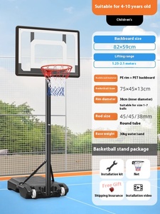 Meishilong MSL-Q0182 <span class=keywords><strong>Canestro</strong></span> da Basket Regolabile in Acciaio per Interni/Esterni con Tabellone in PVC, Resistente, Montabile a Parete, Spostabile - Product Image 6