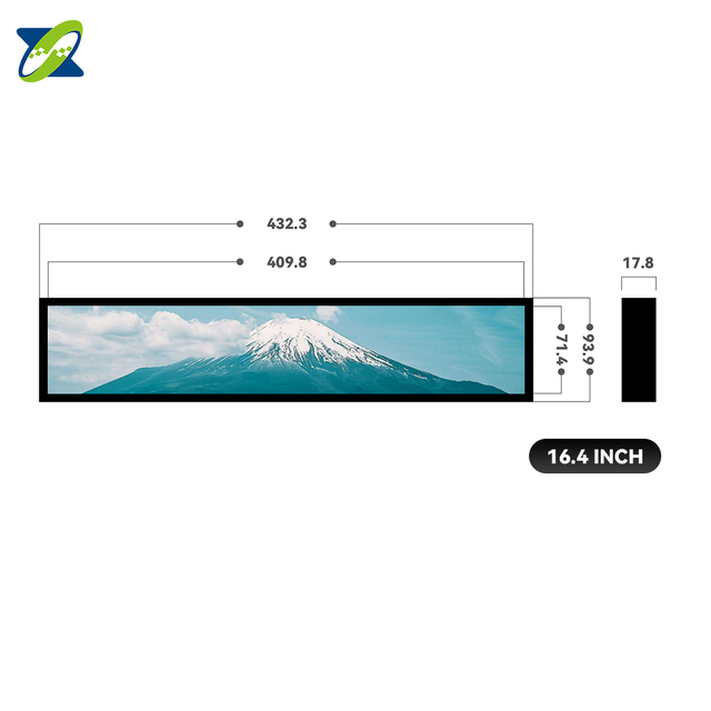 16.4 Inch Ultra Thin Wall Mount Stretched Bar LCD Screen Wholesale Commercial Advertising Display for Restaurant Menu Board