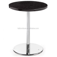 Table basse haute en acier inoxydable avec dessus en marbre F47