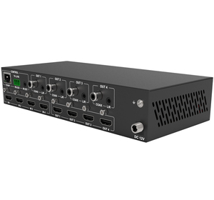 Commutateur matriciel <span class=keywords><strong>HDMI</strong></span> 4x4 pour 2.0 18 Gbps 4K en métal avec contrôle central TCP/IP RS232 et télécommande - Product Image 2