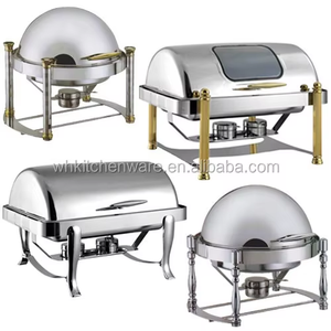 Various Design High End <b>Mirror</b> Polish <b>Roll</b> Top Crown Chafing Dish Philippines - Product Image 4