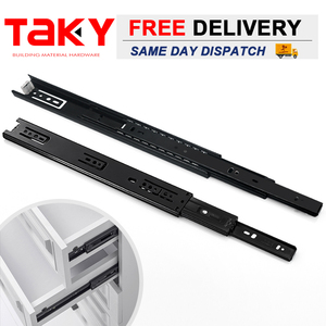 Chất Lượng Cao 45Mm Chiều Rộng Màu Đen Bóng Mang Ngăn Kéo 8-24 Inch 1.2Mm Dày Kính Thiên Văn Kênh Trượt Cho Nhà Bếp Phòng Tắm An Toàn - Product Image 4