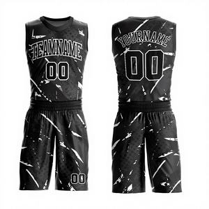 Maillot et short de basket-ball pour hommes - Uniforme imprimé numérique, grande taille, été - Product Image 2