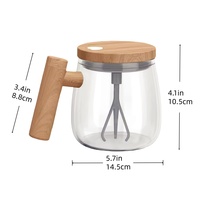 Tasse magnétique à agitation automatique Tasse en verre à haute teneur en borosilicate Tasses à café à mélange automatique paresseux avec recharge USB pour le thé au lait