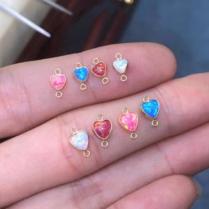 Nouveaux breloques opales en forme de cœur 2025, véritable or 14 carats plaqué, <span class=keywords><strong>pour</strong></span> la fabrication de bijoux DIY, <span class=keywords><strong>bracelets</strong></span>, colliers, connecteurs - Product Image 5