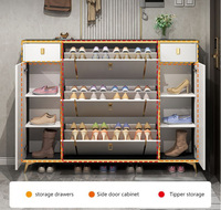 Meuble à chaussures en bois réglable de haute qualité pour entrée et salon, facile à assembler