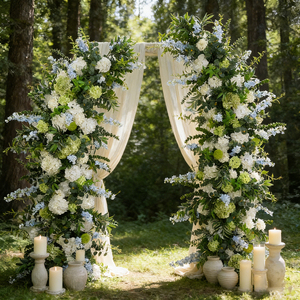 Arco de Flores Decorativo para Bodas DKB, Fondo de Arco de Flores Artificiales de Seda para Eventos y Fiestas - Product Image 1