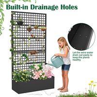 Jardinière en treillis d'aluminium de haute qualité, moderne, avec écran d'intimité thermolaqué et guirlande lumineuse LED, pour la fête de Thanksgiving