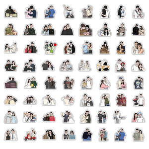 61 pz/borsa di foto di coppie di cartoni animati adesivi impermeabili adesivi da diario in vinile per Laptop Scrapbook decorazione da parete adesivi per amanti - Product Image 5