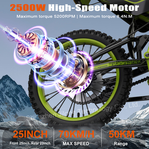 Moto 02 PRO 2500W 60V 27AH 70KM/H Vitesse 50KM Longue Portée Moto Tout-Terrain Puissante Moto Électrique Hors Route 02 PRO - Product Image 2