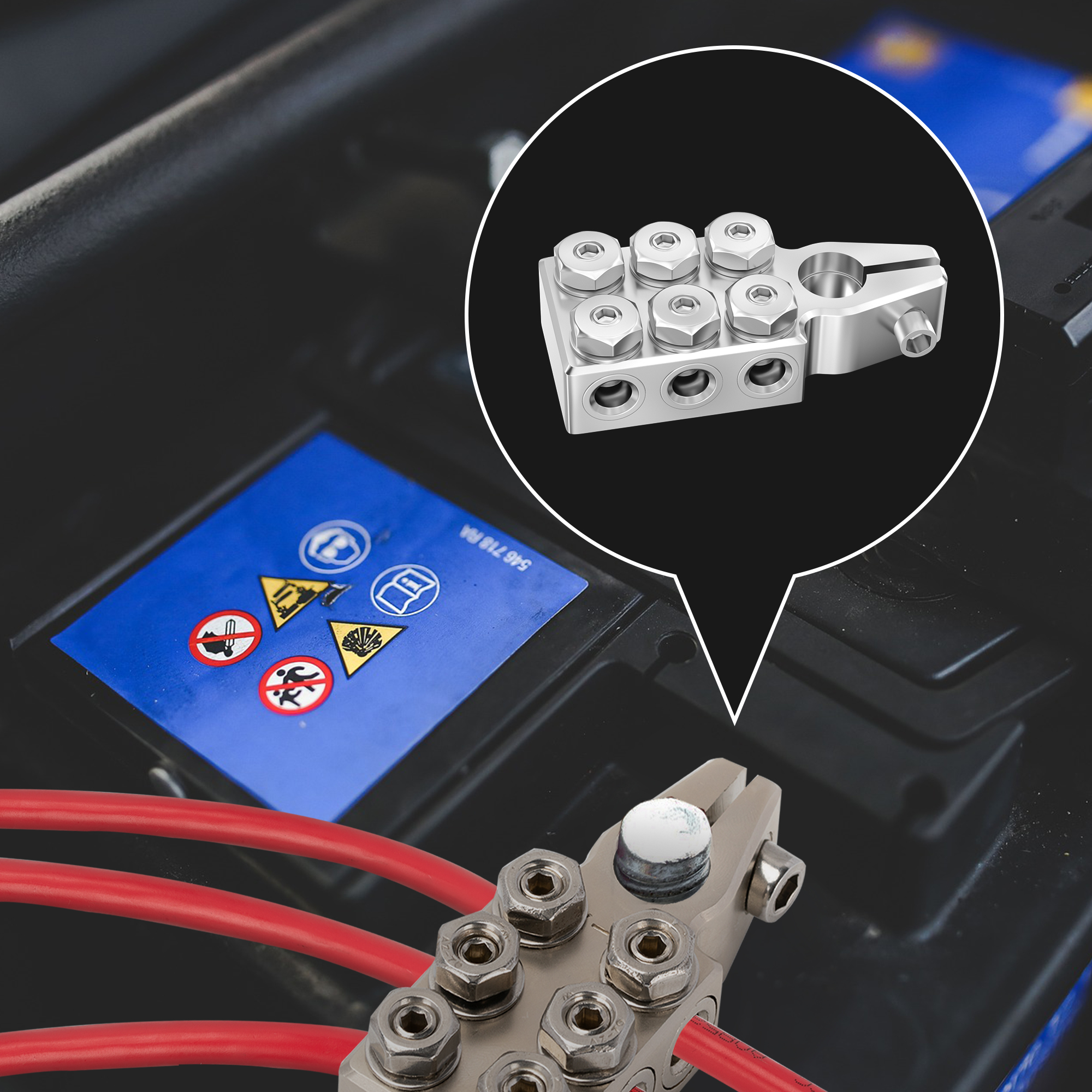 2 Porte Di Ricarica Batteria Da 20mm Per Auto Camion Barca: Terminali 250A - 3