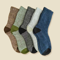 Chaussettes mi-mollet décontractées pour hommes, doublées polaire, en tissu éponge, épaisses et chaudes pour l'hiver, style ras du cou, respirantes, avec positionnement du logo ODM, vente en gros