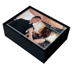 Đám cưới Linen nhung vải vải đám cưới Acrylic Glass <span class=keywords><strong>USB</strong></span> Flash Drive bao bì Hộp quà tặng - Product Image 2