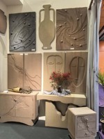 Seni Dinding Vas Art Deco (25A-1742)-Bahan MDF Dekorasi Ruang Tamu