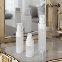 Flacons pompe sans air de luxe 20ml-50ml en PP avec sérigraphie pour emballage de crème visage, lotion, shampoing et parfum