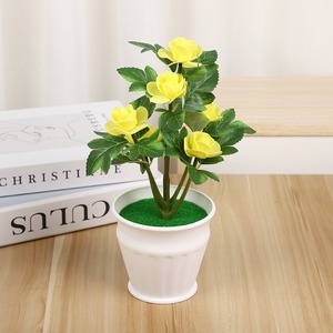 Rose artificielle réaliste pour mariage, <span class=keywords><strong>pot</strong></span> créatif <span class=keywords><strong>en</strong></span> plastique, ornements, accessoires de photographie, <span class=keywords><strong>Platycodon</strong></span> Grandiflorum, Thanksgiving - Product Image 3