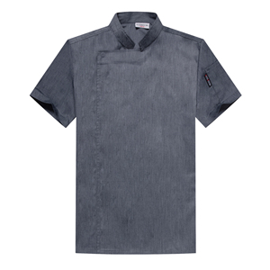 Tenue de travail respirante et tendance pour restaurant occidental, pâtisserie, hôtel, vêtements de chef à manches courtes avec logo personnalisé, uniforme de cuisine - Product Image 1