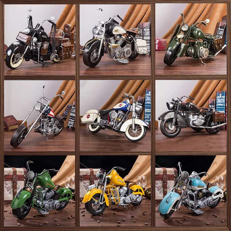 Hot Selling große Größe Vintage Motorrad Modell Handwerk Dekorationen Eisen Metall Motorrad hand gefertigte Bastel möbel oder Geschenke