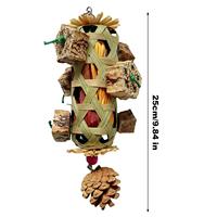 Jouets pour oiseaux : Jouets à mâcher écologiques en bambou pour la recherche de nourriture, fournitures colorées en coque de bambou pour l'entraînement mental des perroquets, pour l'intérieur, pour pinsons et agapornis