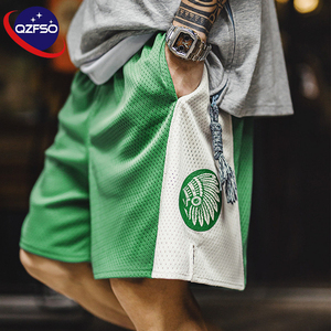 Shorts <span class=keywords><strong>de</strong></span> basketball QZFSO <span class=keywords><strong>de</strong></span> haute qualité, respirants, à séchage rapide, avec impression par sublimation personnalisée, double maille, rayures graphiques, pour hommes - Product Image 1
