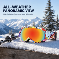 Masque de ski coloré en polycarbonate avec verres miroir Revo, anti-buée, protection UV400, pour homme et femme, idéal pour le snowboard et les activités hivernales en extérieur