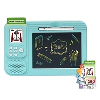 Machine d'apprentissage 2-en-1 avec cartes flash parlantes et tablette d'écriture LCD, jouet pour enfants, machine de lecture bilingue anglais-espagnol/français/russe