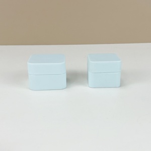 New Style Double Layer Wall White PP <b>Plastic</b> Square Cosmetic <b>Jar</b> 5g 10g 20g 30g 50g SkinCare Serum Face Cream <b>Jar</b> with Screw Top - Product Image 3
